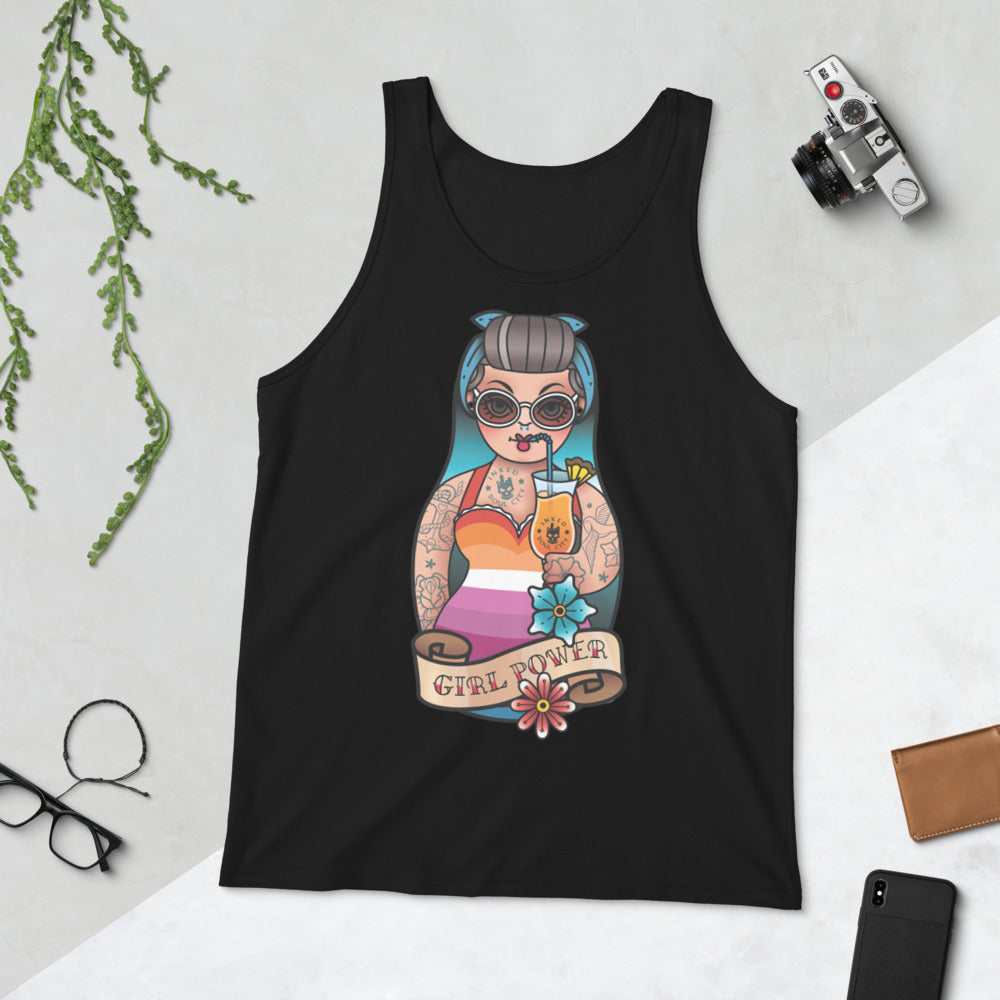 Lesbian Flag Girl Power Unisex Tank Top